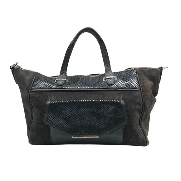 Coach Taylor Gray Suede Satchel Bag - Picture 1 of 12
